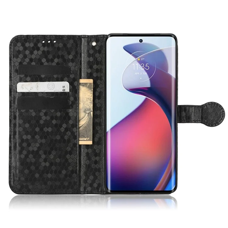 Para el Patrón de Puntos de Cuero Motorola Moto S30 Pro 5G PU Put Case de la Billetera de Teléfono Imprudente al Soporte Con Correa - Negro
