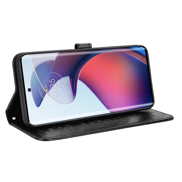 Para el Patrón de Puntos de Cuero Motorola Moto S30 Pro 5G PU Put Case de la Billetera de Teléfono Imprudente al Soporte Con Correa - Negro