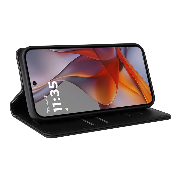 Funda para Motorola Moto G75 5G YIKATU YK-001, de piel con cierre magnético resistente - Negro