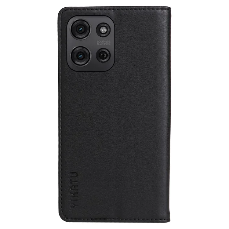 Funda para Motorola Moto G75 5G YIKATU YK-001, de piel con cierre magnético resistente - Negro