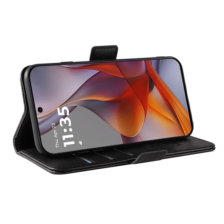 YIKATU YK-003 Custodia per Motorola Moto G75 5G Portafoglio Stand in Pelle Cover Laterale con Fibbia - Nero