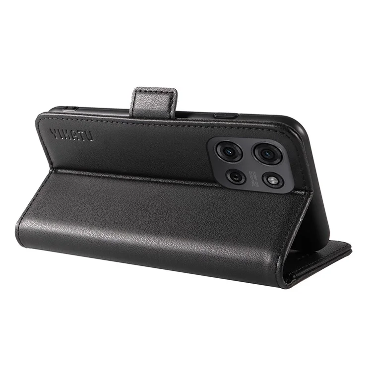 YIKATU YK-003 Custodia per Motorola Moto G75 5G Portafoglio Stand in Pelle Cover Laterale con Fibbia - Nero