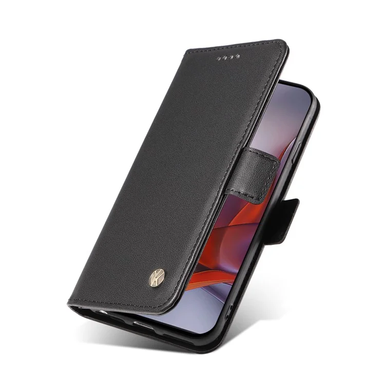 YIKATU YK-003 Custodia per Motorola Moto G75 5G Portafoglio Stand in Pelle Cover Laterale con Fibbia - Nero