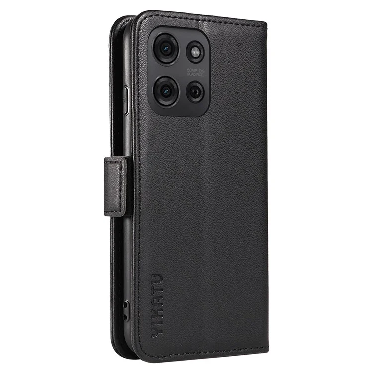 YIKATU YK-003 Custodia per Motorola Moto G75 5G Portafoglio Stand in Pelle Cover Laterale con Fibbia - Nero