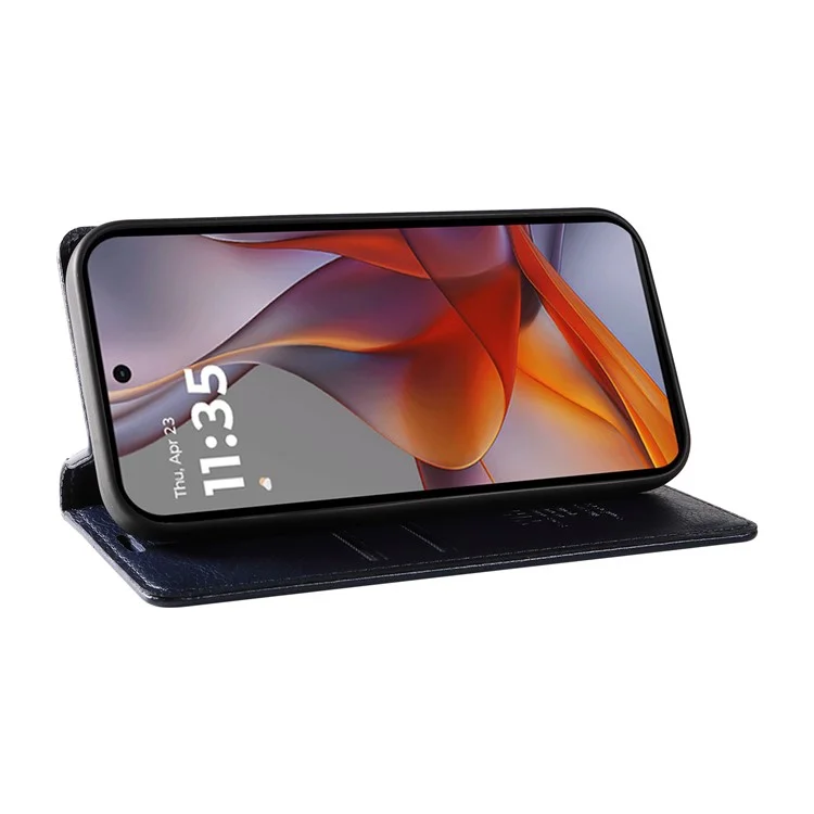 YIKATU YK-006 Magnetverschluss Leder Handyhülle mit Litchi-Textur für Motorola Moto G75 5G - Marineblau