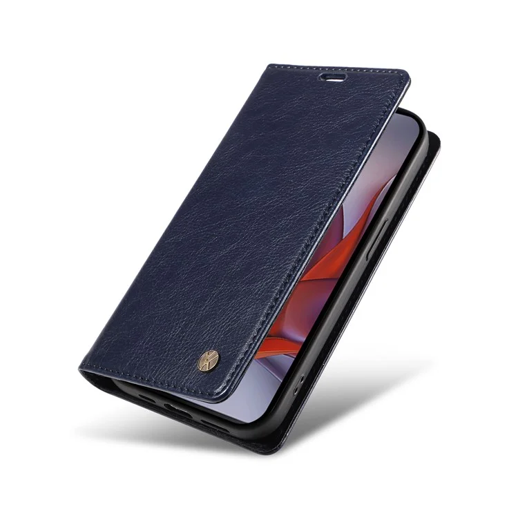 YIKATU YK-006 Magnetverschluss Leder Handyhülle mit Litchi-Textur für Motorola Moto G75 5G - Marineblau