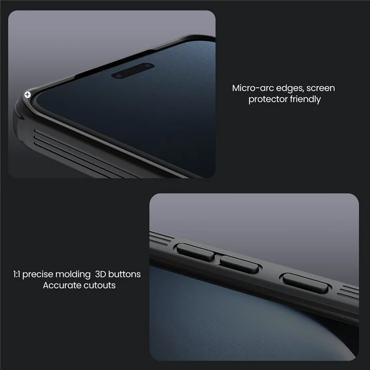 NILLKIN Camshield Pro Series para Honor Magic7 Pro 5G Funda PC+TPU Tapa deslizante para cámara Cubierta de teléfono - Negro