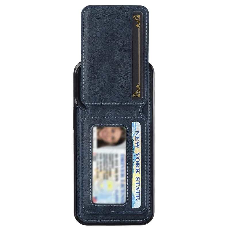 LC.IMEEKE L3 For iPhone 15 Pro Magnetic Case Detachable Card Holder Leather+TPU Mobile Cover - Blue