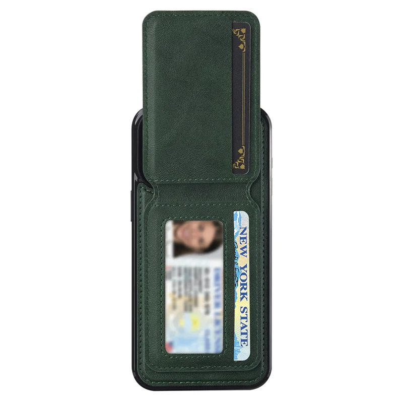 LC.IMEEKE L3 For iPhone 15 Pro Max Magnetic Case Detachable Card Holder Leather+TPU Mobile Cover - Green