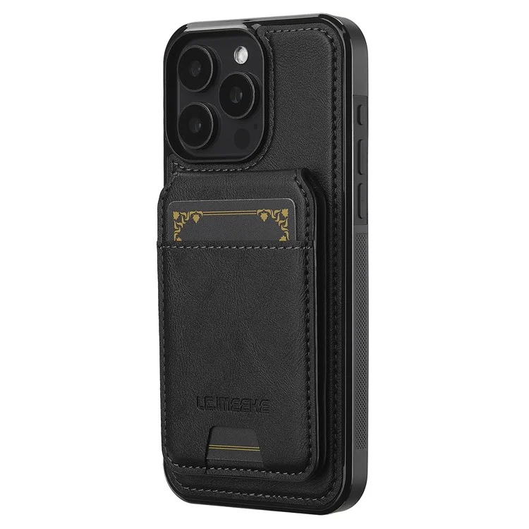 LC.IMEEKE L3 per iPhone 14 Pro Max Custodia magnetica Porta carte staccabile Pelle+TPU Custodia per cellulare - Nero