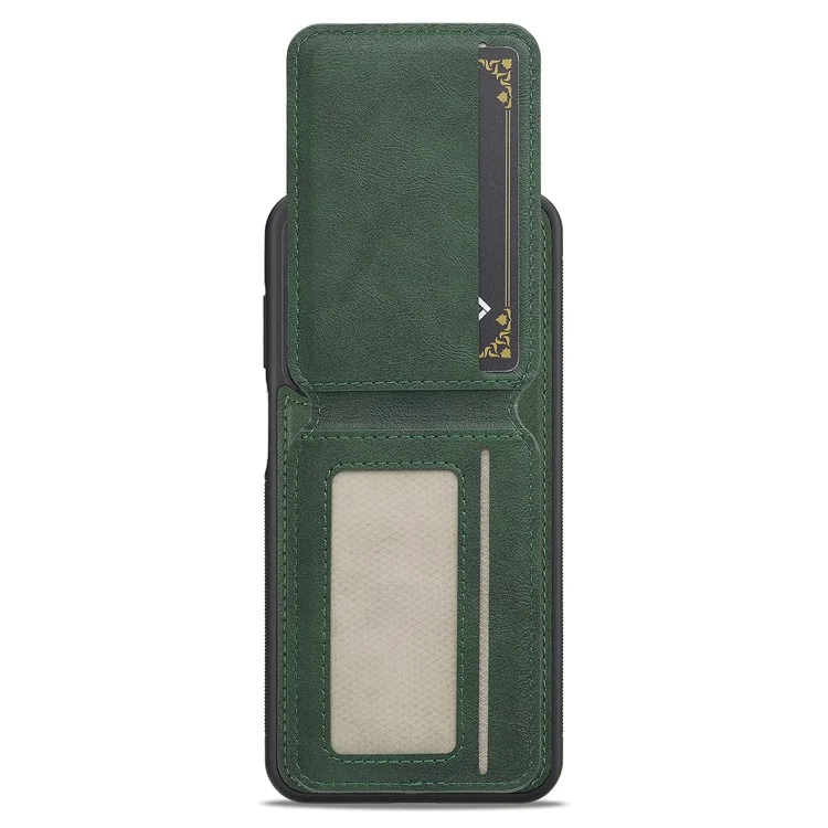 LC.IMEEKE L3 For Samsung Galaxy S23 FE Magnetic Case Detachable Card Holder Leather+TPU Mobile Cover - Green