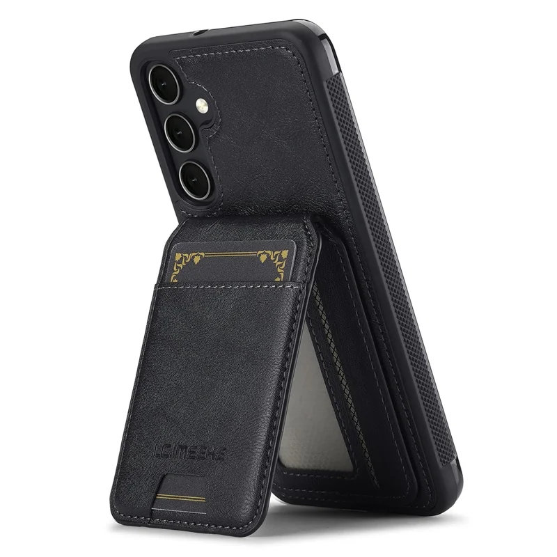 LC.IMEEKE L3 For Samsung Galaxy A35 5G Magnetic Case Detachable Card Holder Leather+TPU Mobile Cover - Black