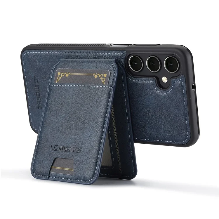 LC.IMEEKE L3 For Samsung Galaxy A55 5G Magnetic Case Detachable Card Holder Leather+TPU Mobile Cover - Blue