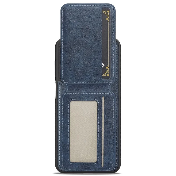 LC.IMEEKE L3 For Samsung Galaxy A55 5G Magnetic Case Detachable Card Holder Leather+TPU Mobile Cover - Blue