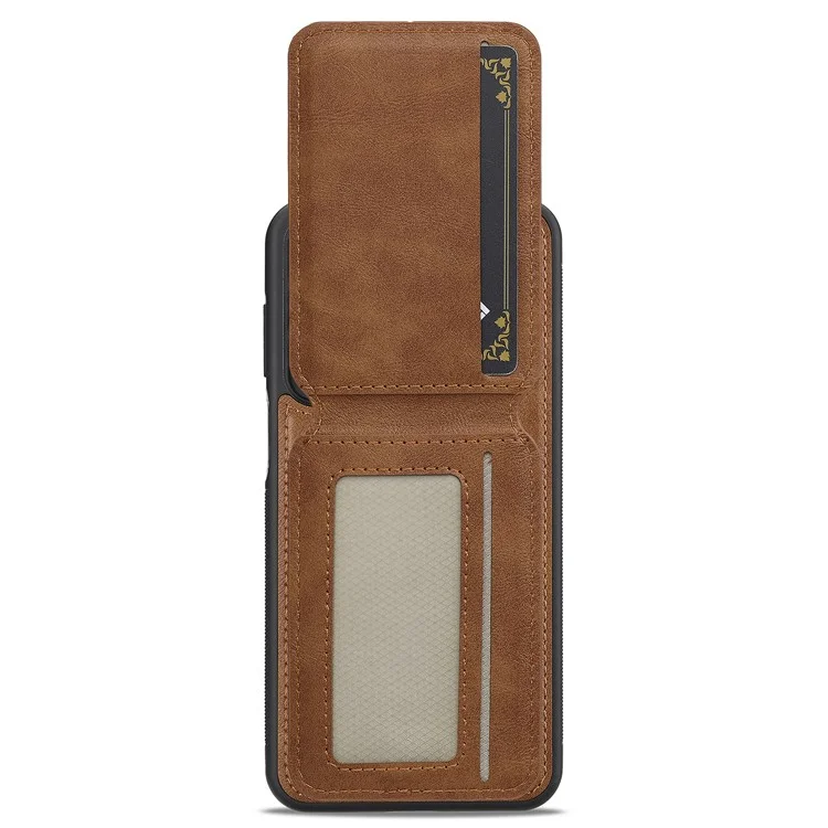 LC.IMEEKE L3 For Samsung Galaxy A16 4G / 5G Magnetic Case Detachable Card Holder Leather+TPU Mobile Cover - Brown