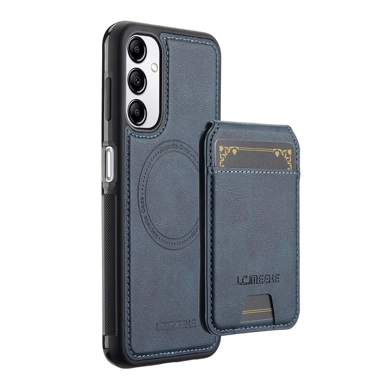 LC.IMEEKE L3 For Samsung Galaxy A14 4G / 5G Magnetic Case Detachable Card Holder Leather+TPU Mobile Cover - Blue