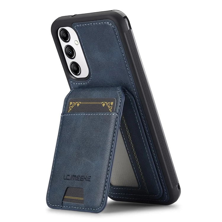 LC.IMEEKE L3 For Samsung Galaxy A14 4G / 5G Magnetic Case Detachable Card Holder Leather+TPU Mobile Cover - Blue