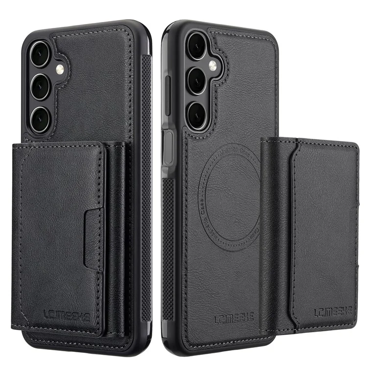 LC.IMEEKE L5 For Samsung Galaxy A16 4G / 5G Magnetic Phone Case Leather Back Cover with Detachable Card Holder - Black