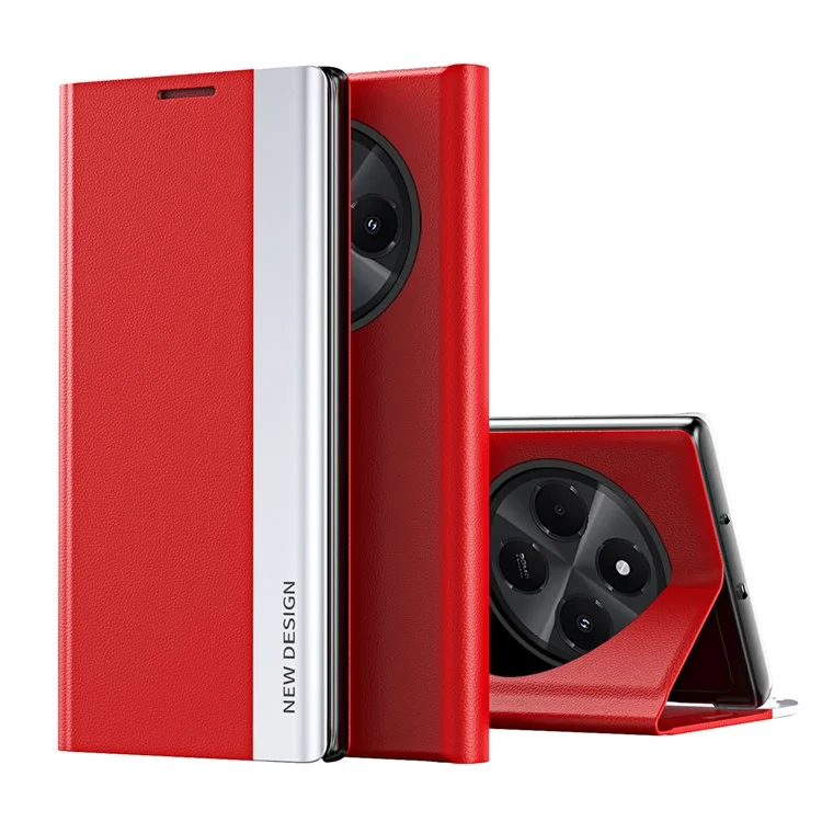 Case For Xiaomi Redmi 14C 4G / 14R 5G / Poco C75 4G Anti-Drop Leather Phone Cover with Stand - Red