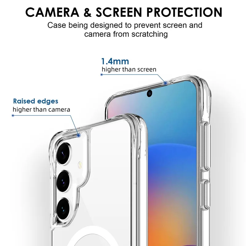 For Samsung Galaxy S25 Case Magnetic Case TPU+PC Clear Phone Cover