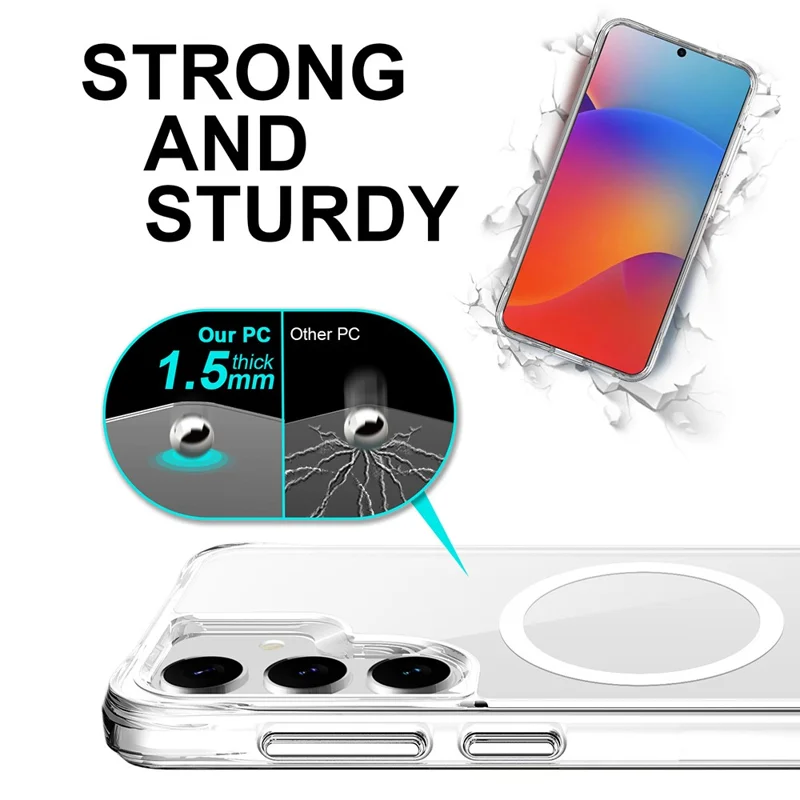 For Samsung Galaxy S25 Case Magnetic Case TPU+PC Clear Phone Cover