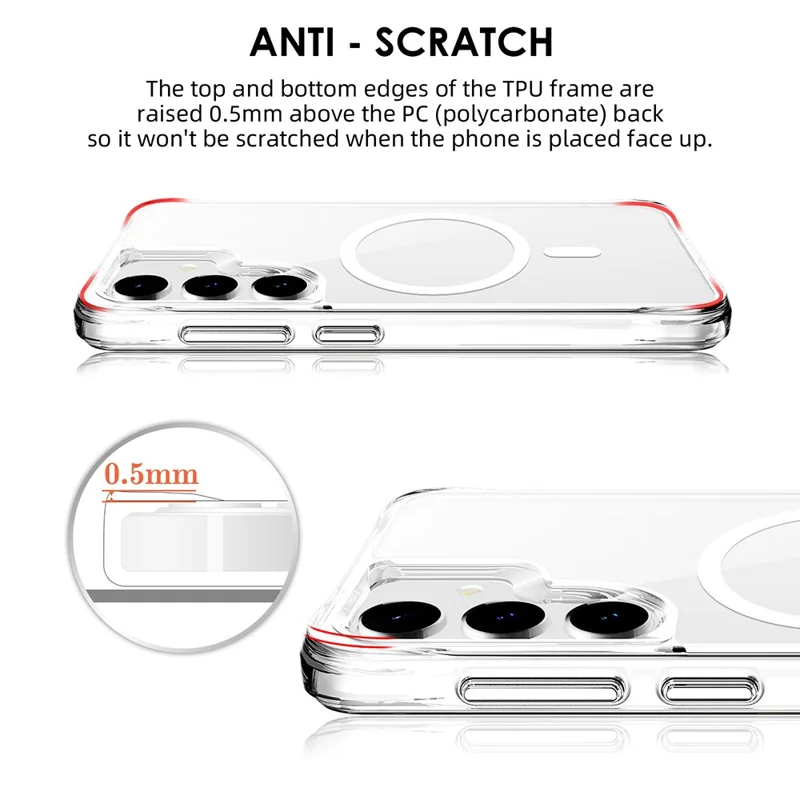 For Samsung Galaxy S25 Case Magnetic Case TPU+PC Clear Phone Cover