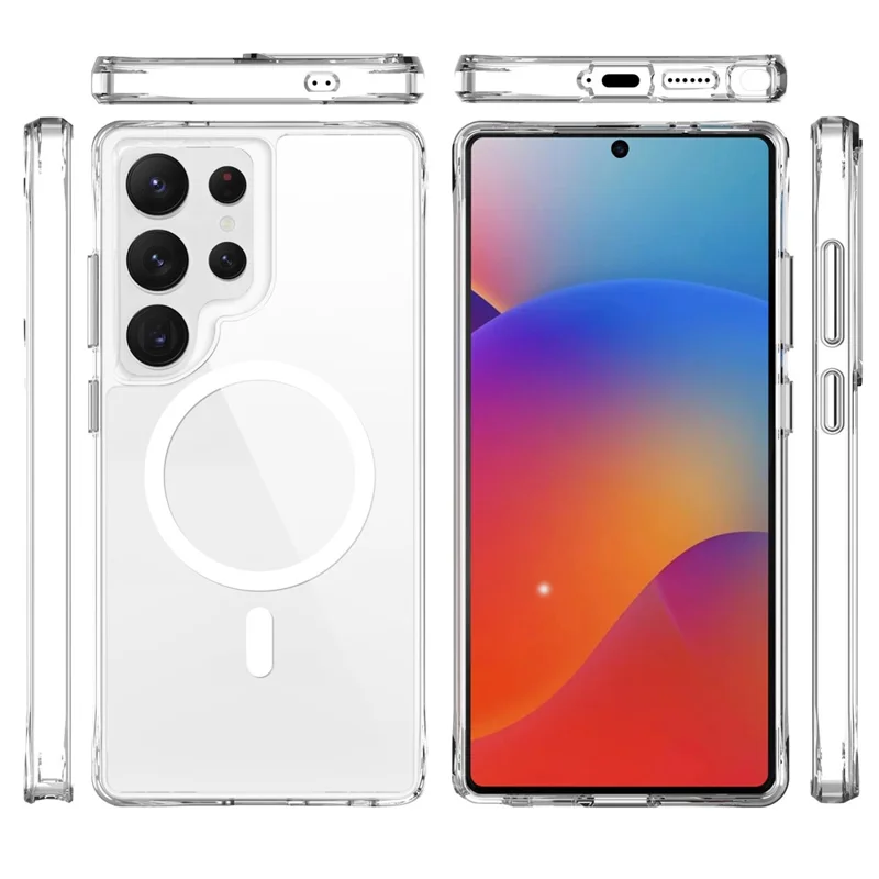 For Samsung Galaxy S25 Ultra Magnetic Case TPU+PC Clear Phone Cover