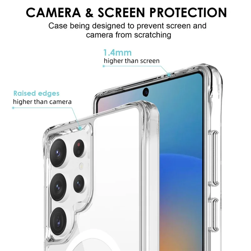 For Samsung Galaxy S25 Ultra Magnetic Case TPU+PC Clear Phone Cover