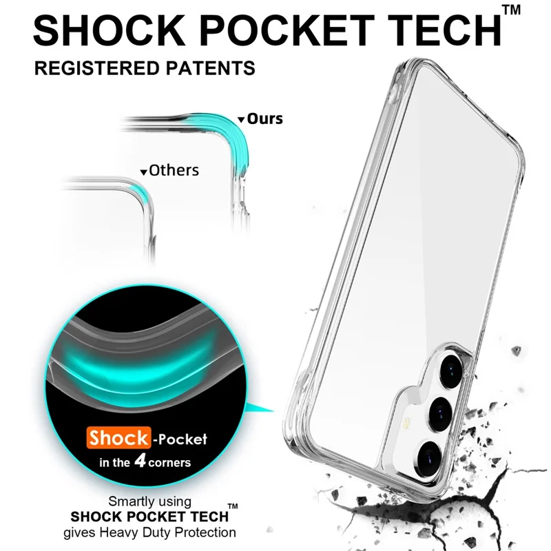 For Samsung Galaxy S25+ Case PC+TPU Dropproof Transparent Phone Cover