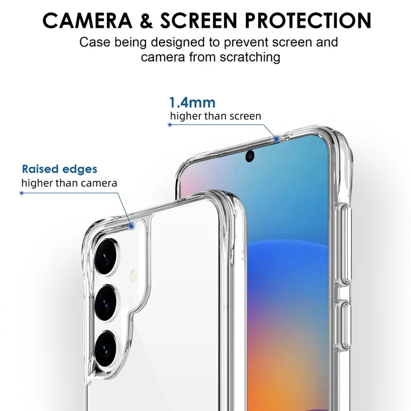 For Samsung Galaxy S25+ Case PC+TPU Dropproof Transparent Phone Cover