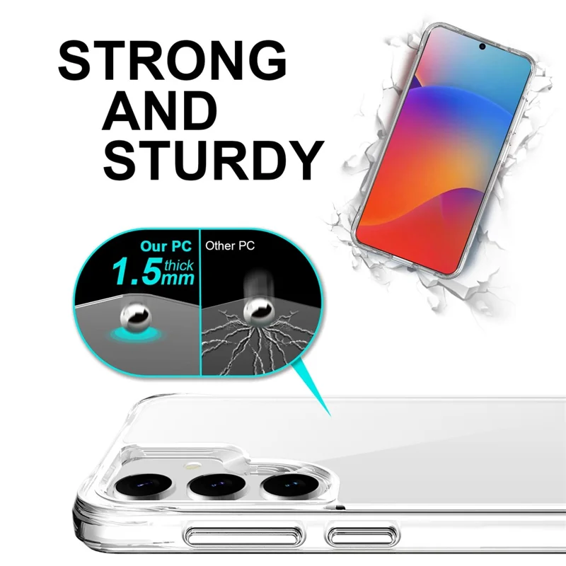 For Samsung Galaxy S25+ Case PC+TPU Dropproof Transparent Phone Cover