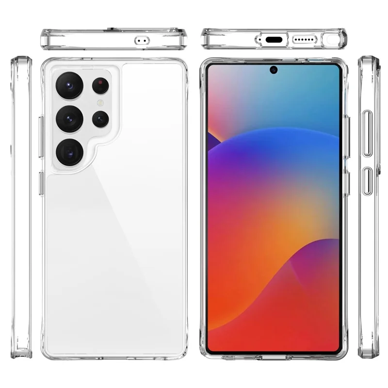 Voor Samsung Galaxy S25 Ultra Hoesje PC+TPU Stootvast Transparant Telefoonhoesje