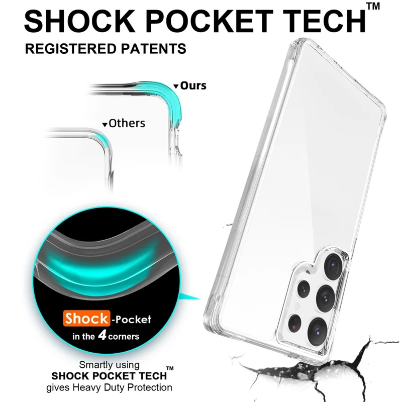 Voor Samsung Galaxy S25 Ultra Hoesje PC+TPU Stootvast Transparant Telefoonhoesje