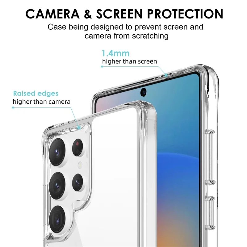 Voor Samsung Galaxy S25 Ultra Hoesje PC+TPU Stootvast Transparant Telefoonhoesje