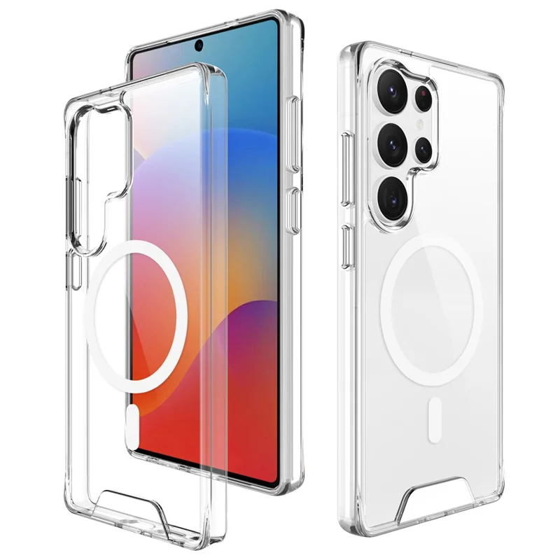 For Samsung Galaxy S25 Ultra Case Compatible with MagSafe TPU+PC Clear Phone Cover