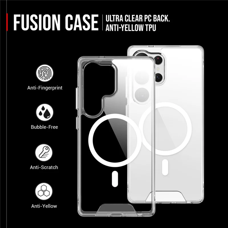 For Samsung Galaxy S25 Ultra Case Compatible with MagSafe TPU+PC Clear Phone Cover
