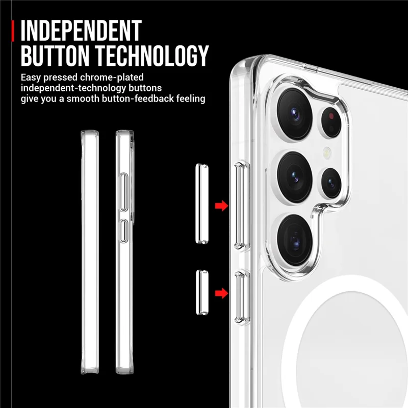 For Samsung Galaxy S25 Ultra Case Compatible with MagSafe TPU+PC Clear Phone Cover