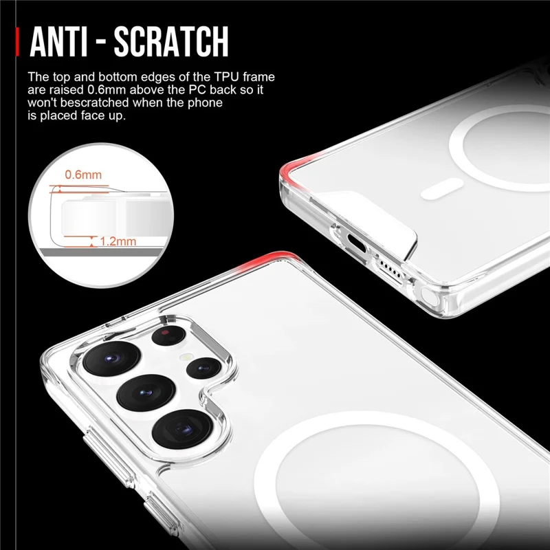 For Samsung Galaxy S25 Ultra Case Compatible with MagSafe TPU+PC Clear Phone Cover