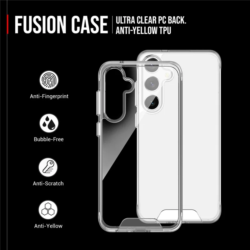 For Samsung Galaxy S25+ Case TPU Frame Clear PC Back Phone Cover