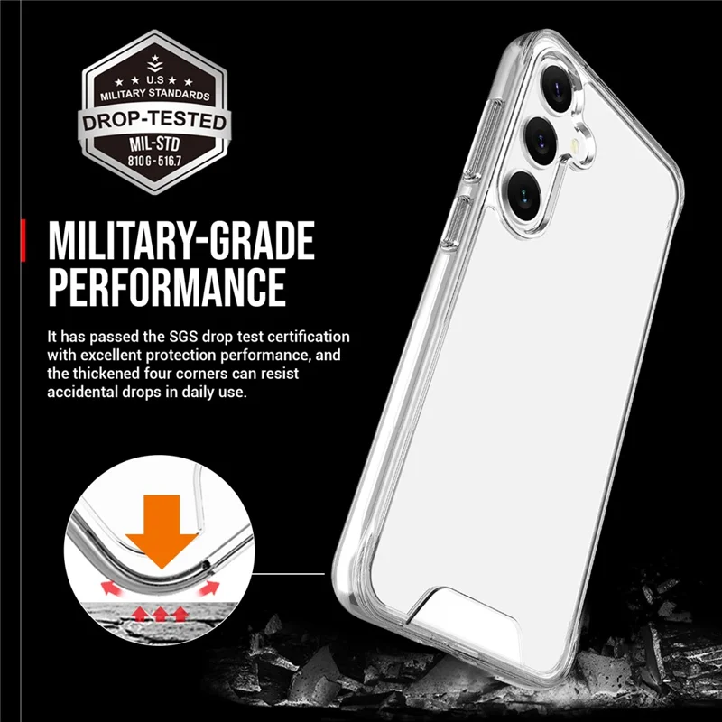 For Samsung Galaxy S25+ Case TPU Frame Clear PC Back Phone Cover