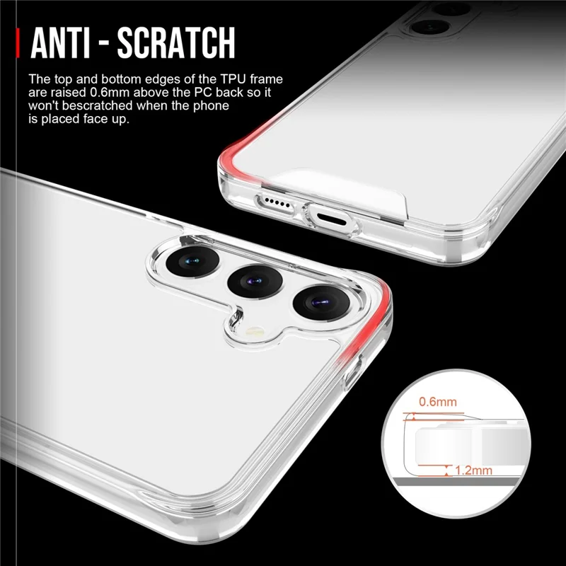 For Samsung Galaxy S25+ Case TPU Frame Clear PC Back Phone Cover