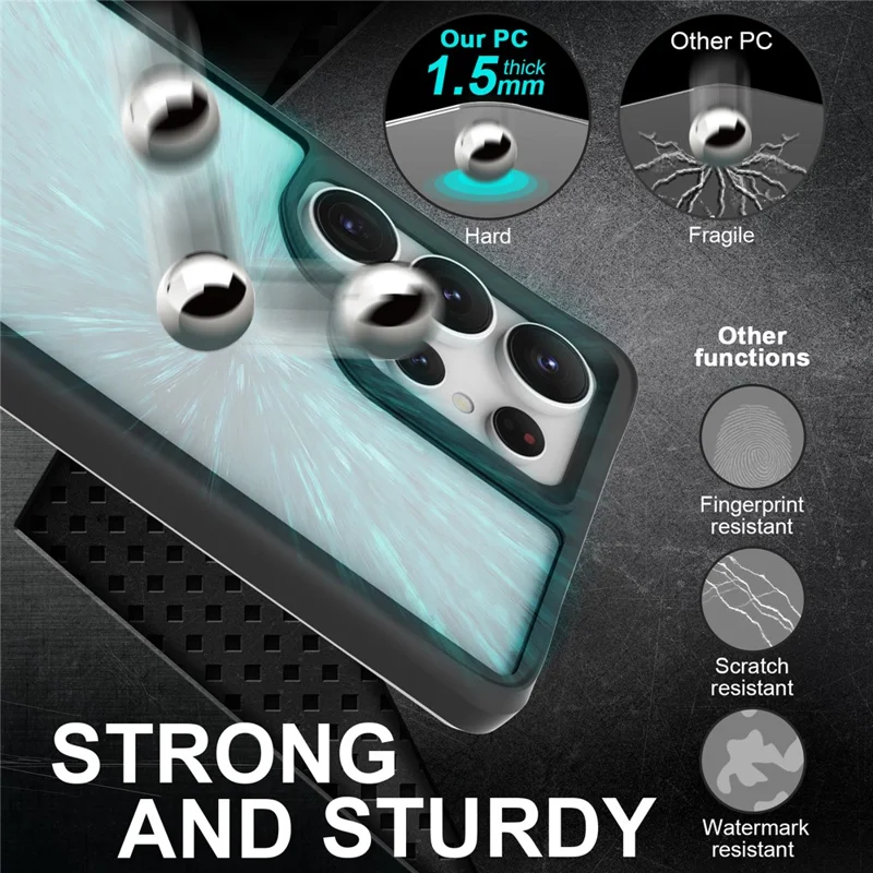 For Samsung Galaxy S25 Ultra Case Hybrid Hard PC Soft TPU Shockproof Phone Cover - Black