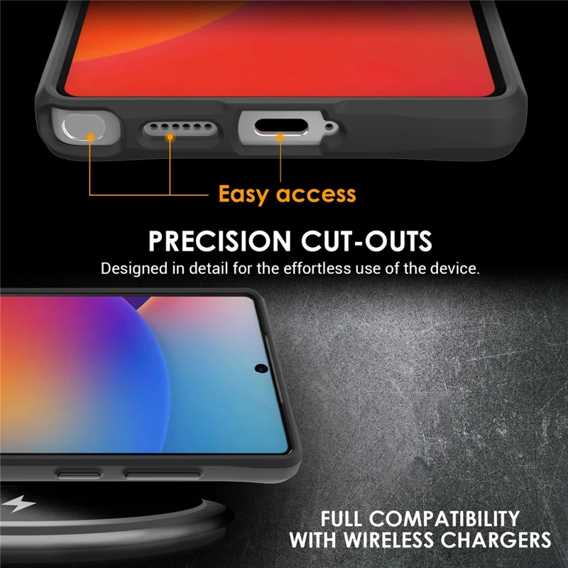 For Samsung Galaxy S25 Ultra Case Hybrid Hard PC Soft TPU Shockproof Phone Cover - Black