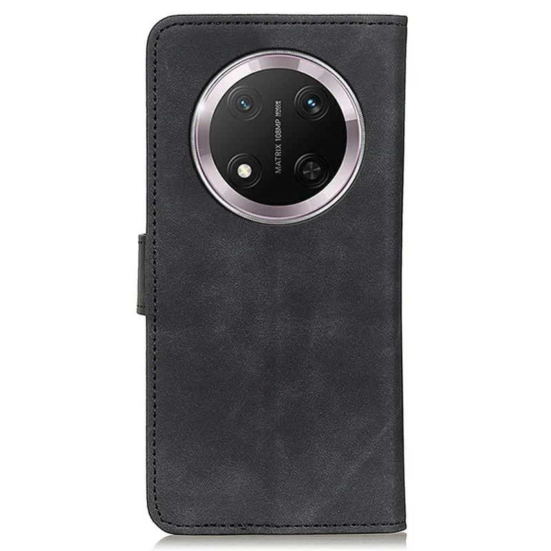KHAZNEH For Honor Magic7 Lite 5G / X9c 5G / X60 Pro 5G Case PU Leather Retro Texture Phone Cover - Black