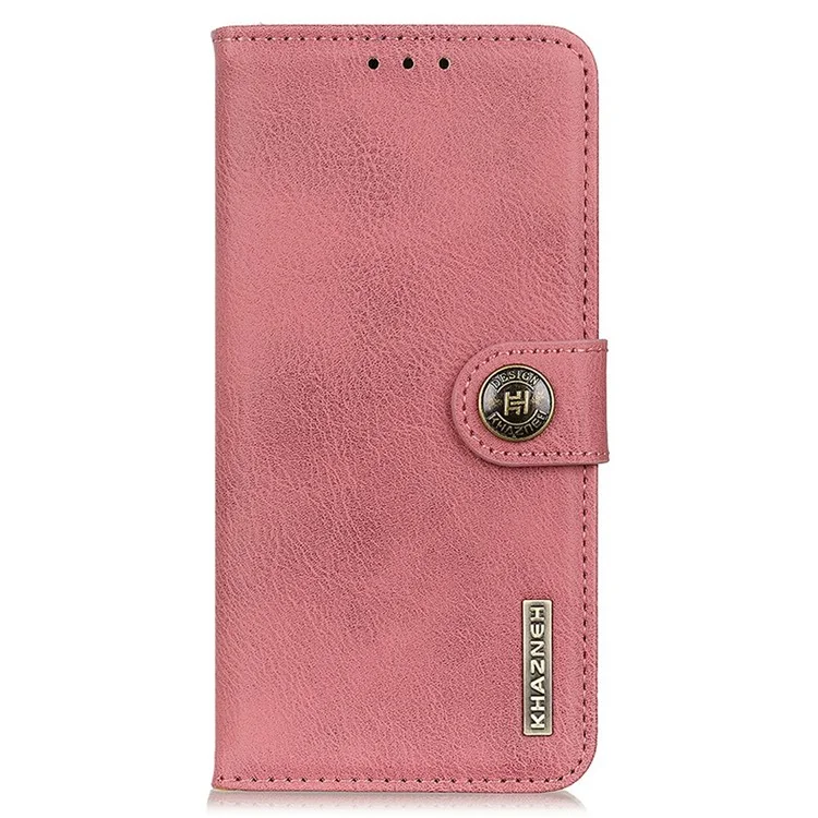 KHAZNEH For Honor X9c 5G Carteira Caso Textura de Couro de Vaca Flip Phone Cover - Rosa