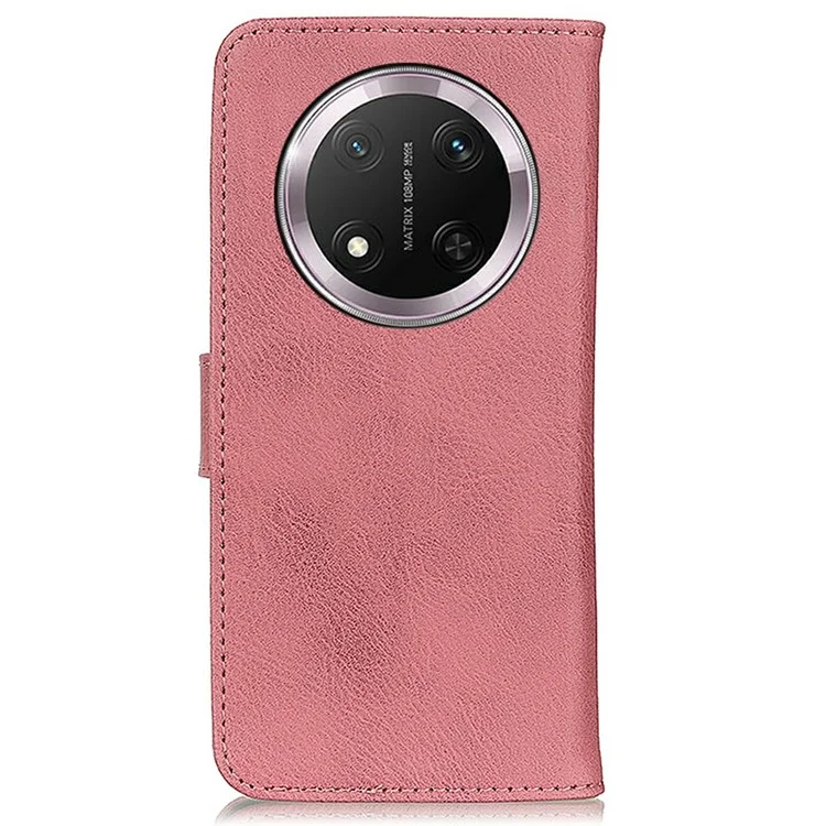 KHAZNEH For Honor X9c 5G Carteira Caso Textura de Couro de Vaca Flip Phone Cover - Rosa
