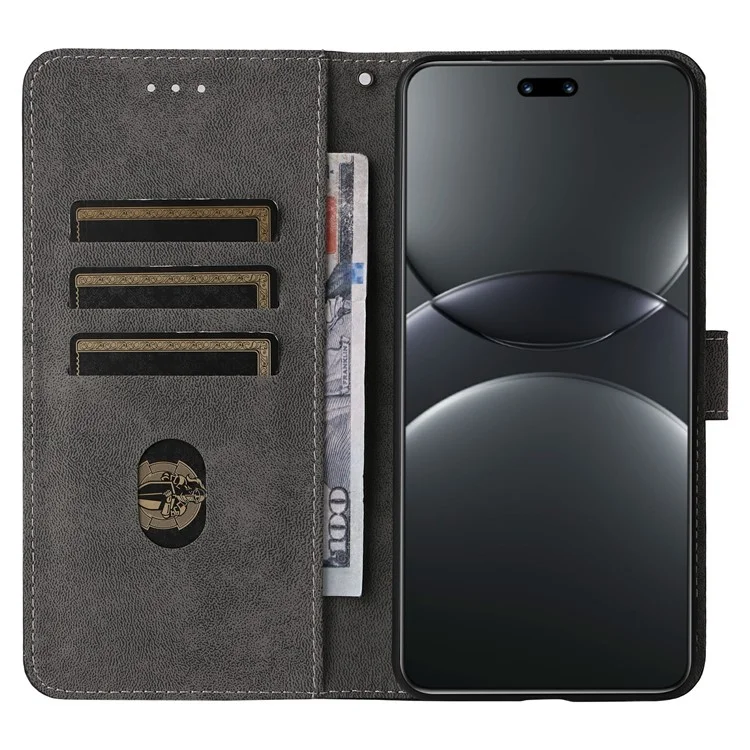 Funda de cartera con bloqueo RFID de cuero PU para Huawei nova 13 Pro 5G - Negro