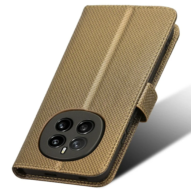 Fodral för Honor Magic7 5G PU-läder Diamantstruktur Plånbok Fodral för telefon - Brun