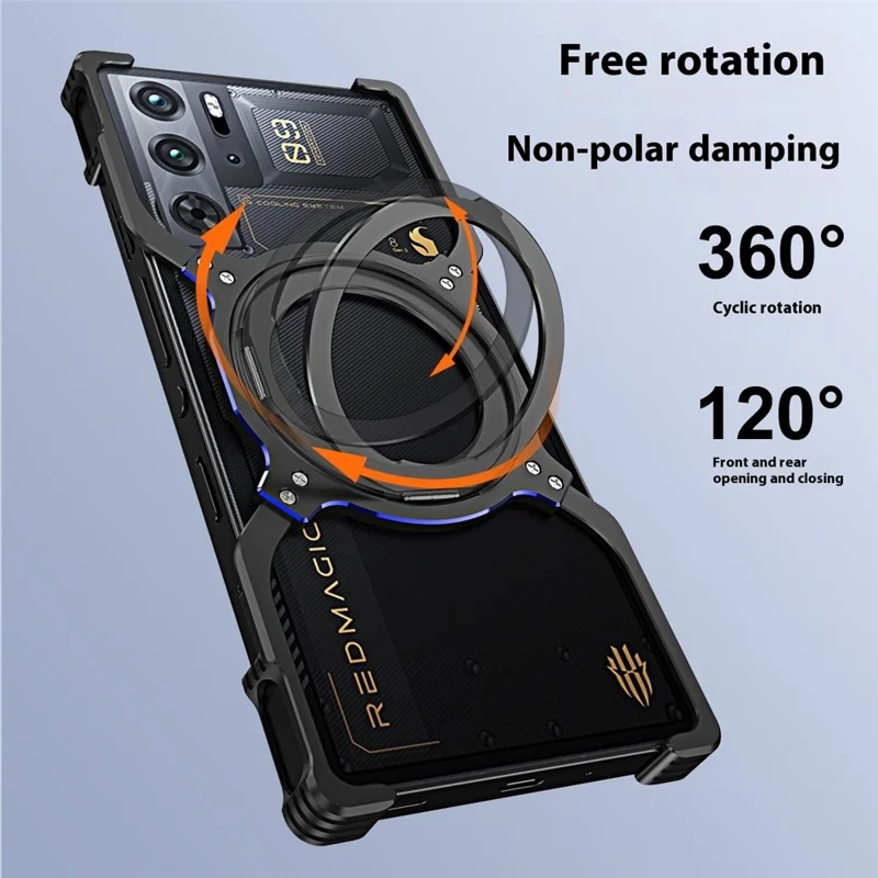 Kickstand Case For ZTE nubia Red Magic 10 Pro 5G / Red Magic 10 Pro+ 5G Metal Bumper Magnetic Phone Cover - Silver / Silver
