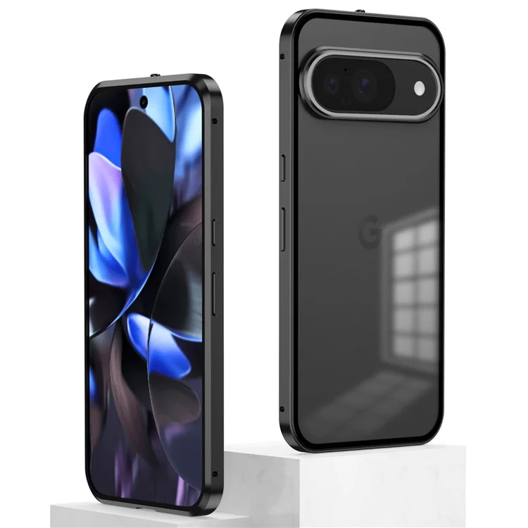 Для Google Pixel 9 / Pixel 9 Pro Матовый чехол из алюминиевого сплава + ПК Чехол для телефона с выдвижным замком - Серый
